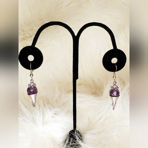 New purple ice cream cone style pierced earrings
